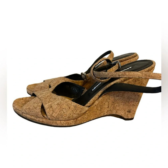 DONALD J. PLINER CORK ANKLE WRAP WEDGES - Picture 3 of 5